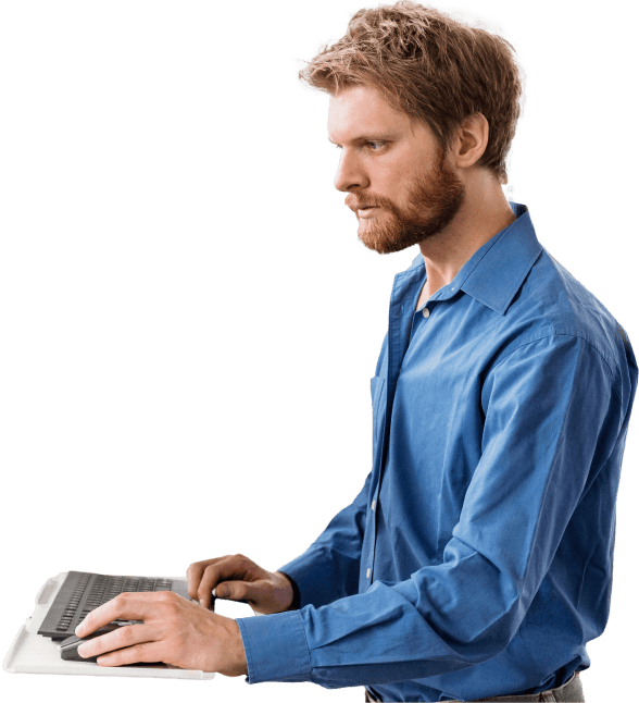 Photo of person using a computer